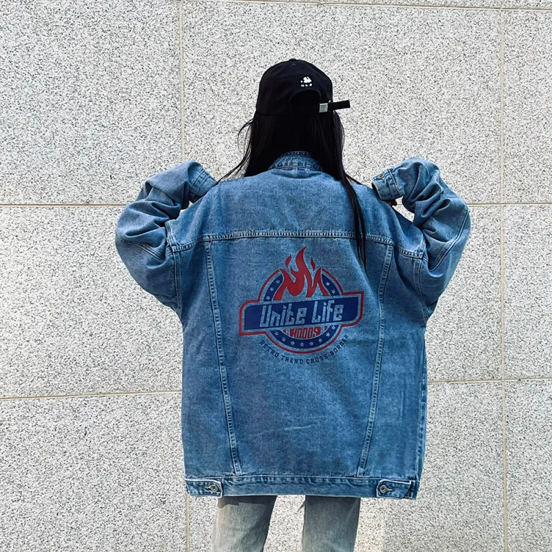 Unite Life HOODS Denim Jacket Unisex Blue-3