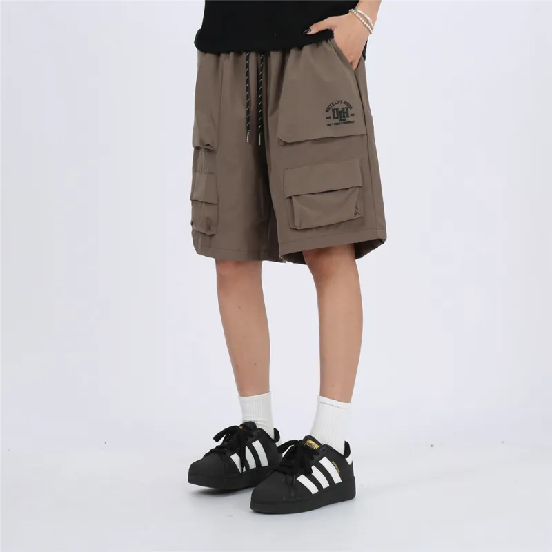 Unite Life HOODS Cargo Shorts Unisex Gray Green-3