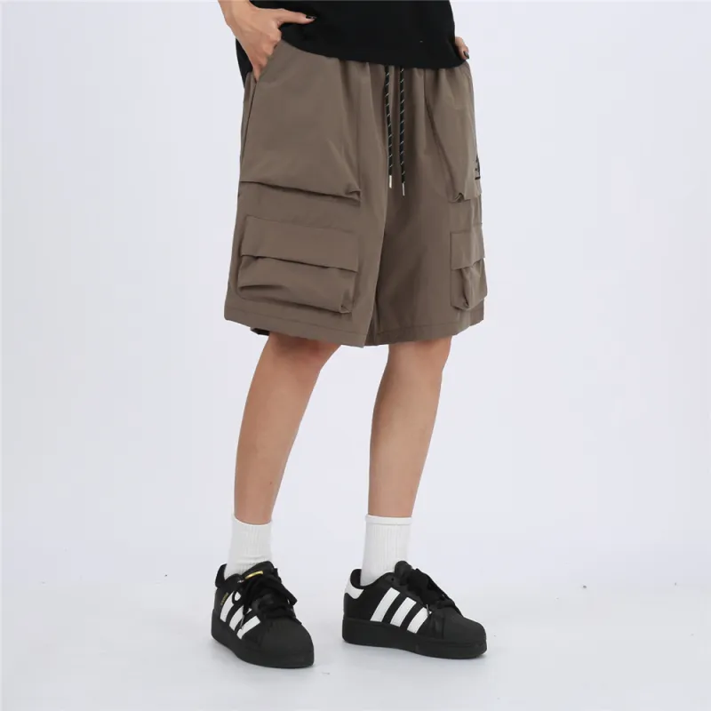 Unite Life HOODS Cargo Shorts Unisex Gray Green-6