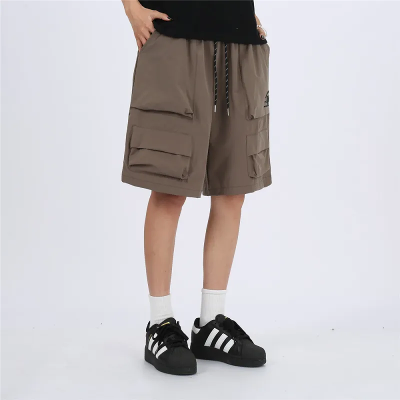 Unite Life HOODS Cargo Shorts Unisex Gray Green-5