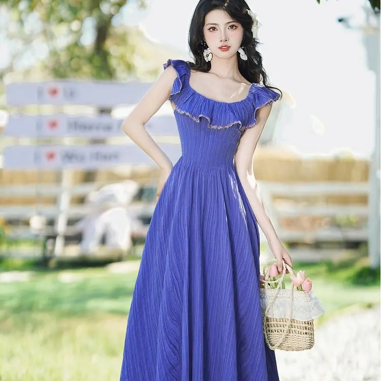 ONNFB Sleeveless Dress Women's Blue Purple-2