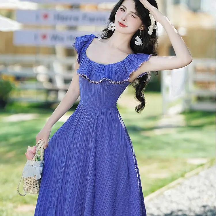 ONNFB Sleeveless Dress Women's Blue Purple-1