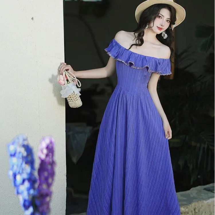 ONNFB Sleeveless Dress Women's Blue Purple-3