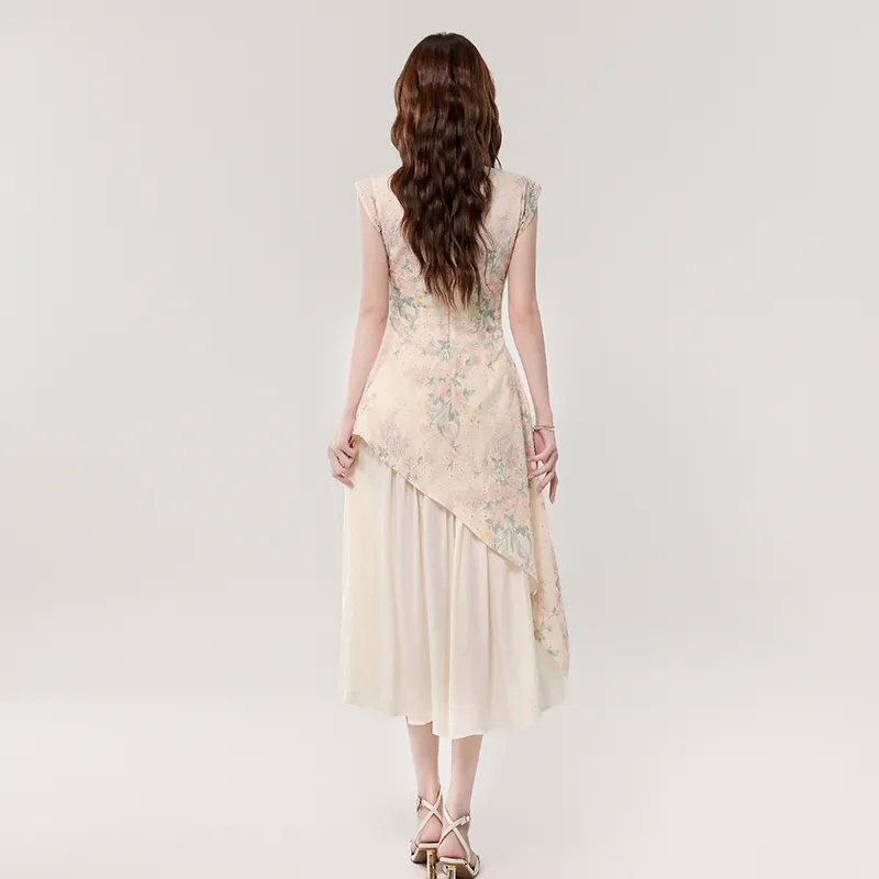 ONNFB Sleeveless Dress Women's Apricot Print-0