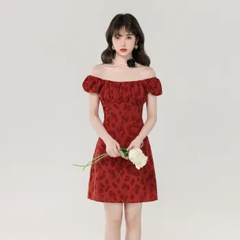 ONNFB Short Sleeved Dress Women's Red Floral