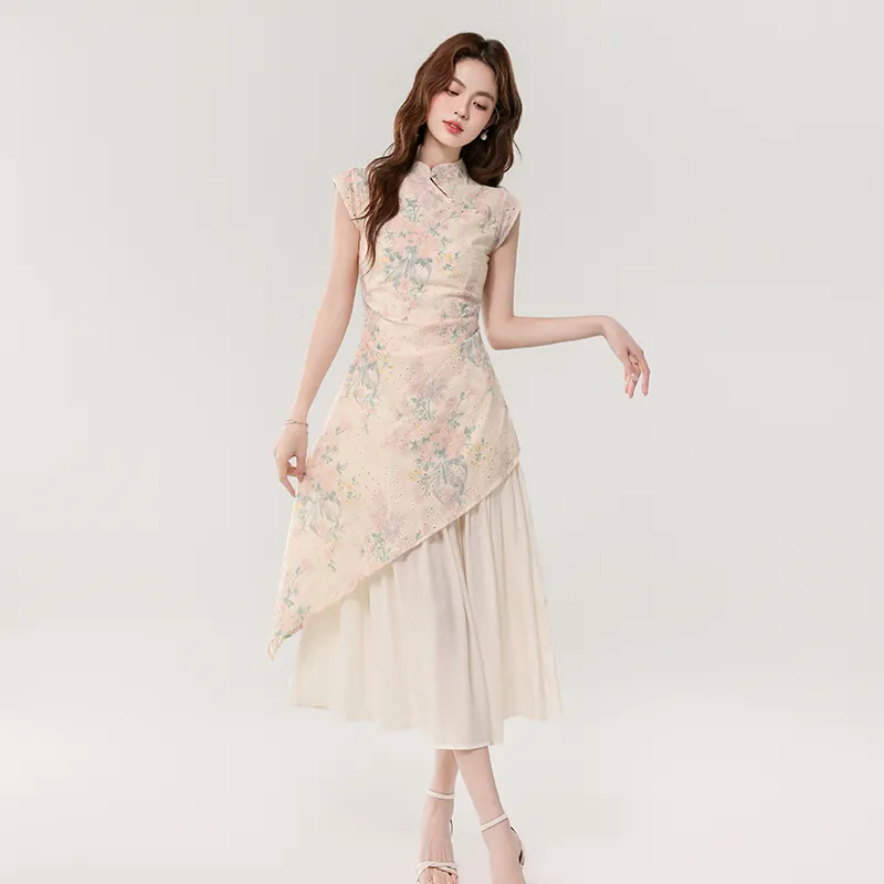 ONNFB Sleeveless Dress Women's Apricot Print-1