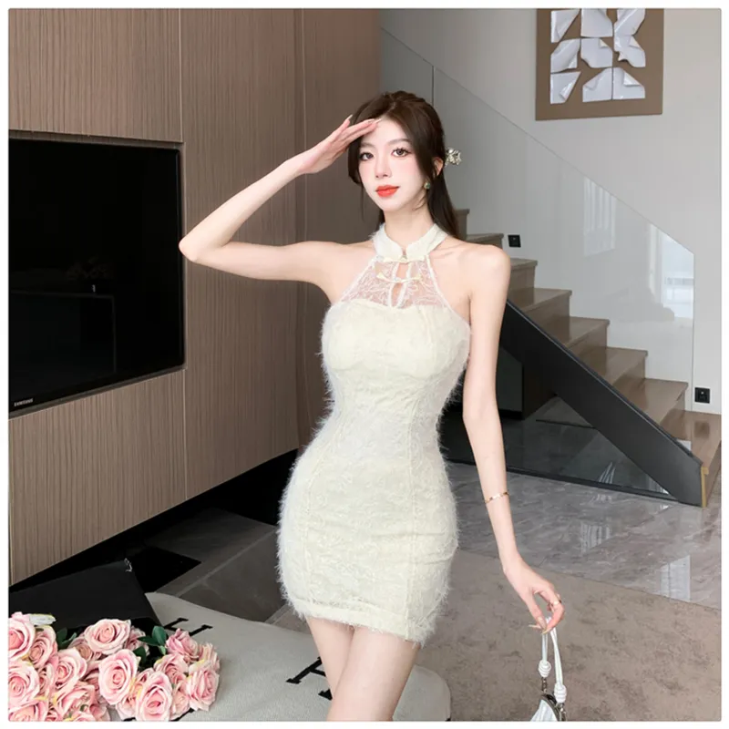 ONNFB Sleeveless Dresses Women's Apricot-3