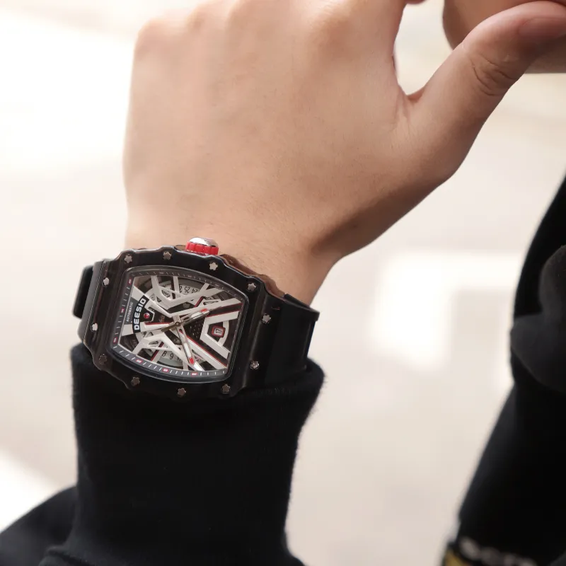 DEESIO Guardians Of The Galaxy Collection Automatic Mechanical Movement Rubber Strap Watch Men's Watches Black Dial-2