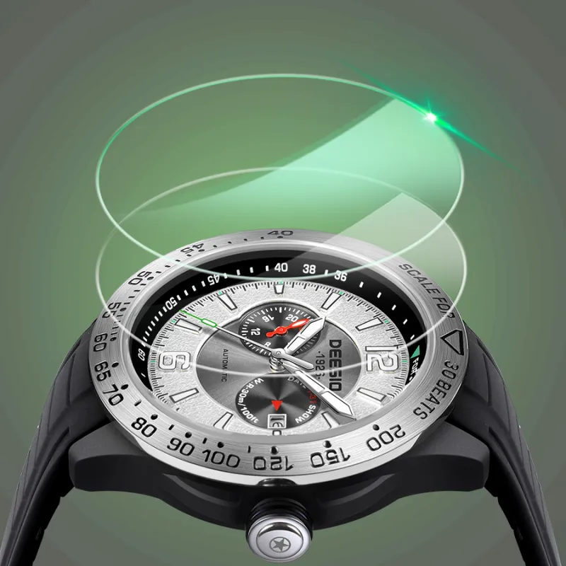 DEESIO Warrior Collection Automatic Mechanical Movement Silicone Strap Chinese Watches Men's Watches Red Watch Dial-11