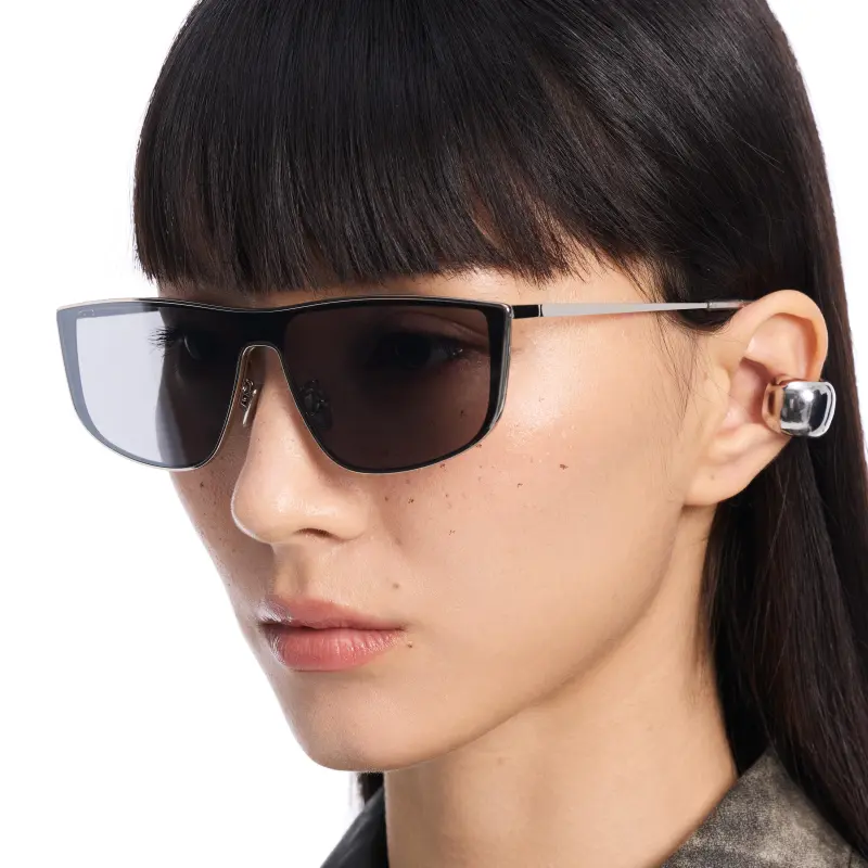 PLASTIC BRAIN Metal Irregular Shape Sunglasses Unisex-5