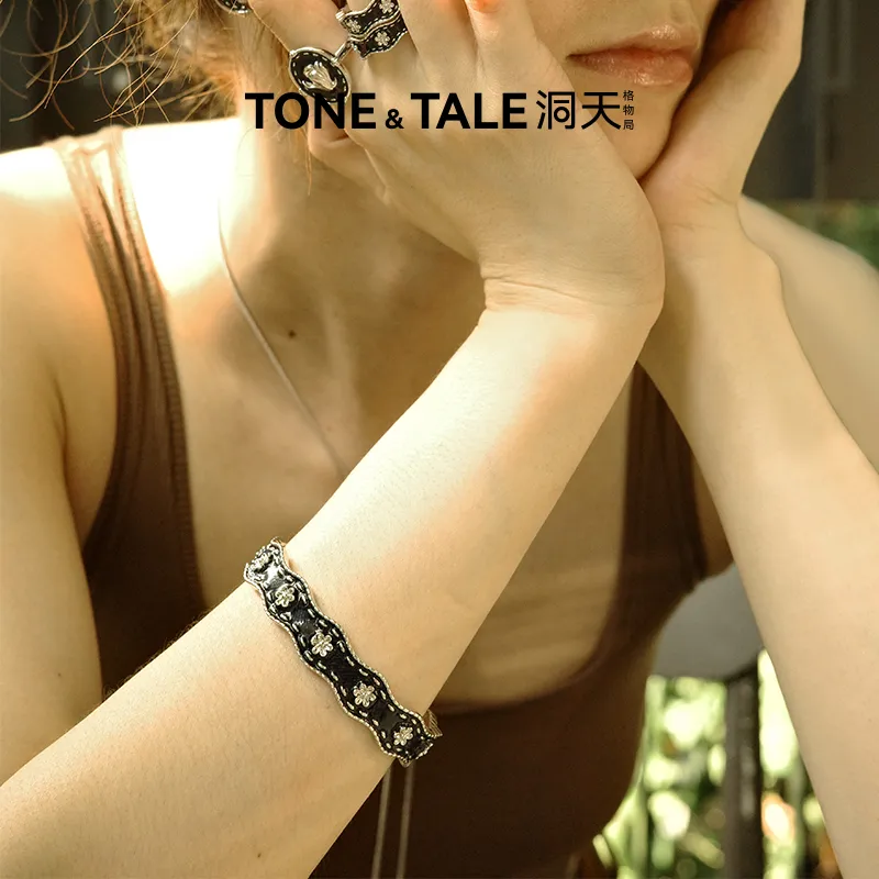 TONE & TALE Rhodium plated Copper Bangles Women's-3
