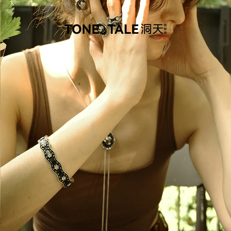 TONE & TALE Rhodium plated Copper Bangles Women's-5