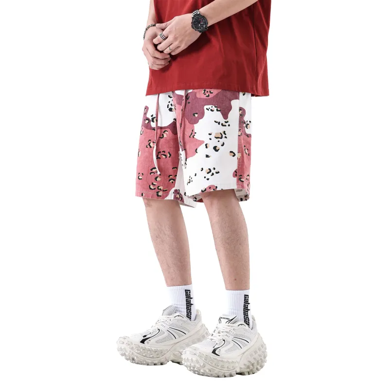 KM Casual Shorts Unisex Camouflage Pink-4