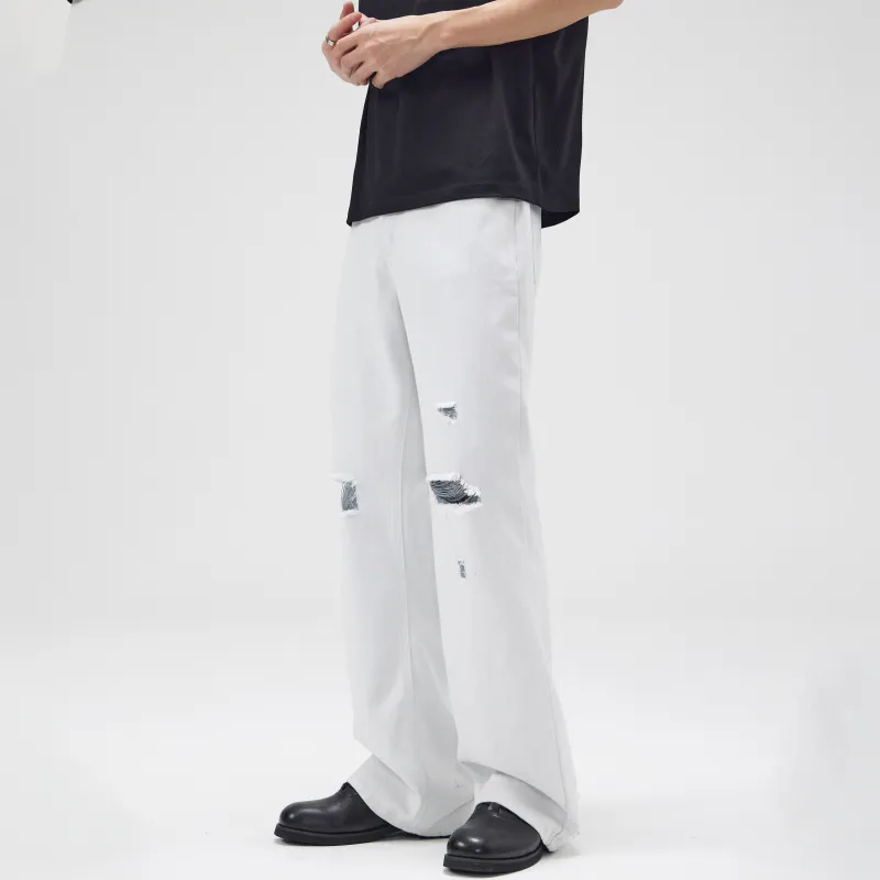 KM Jeans Unisex Blue Yarn White-3