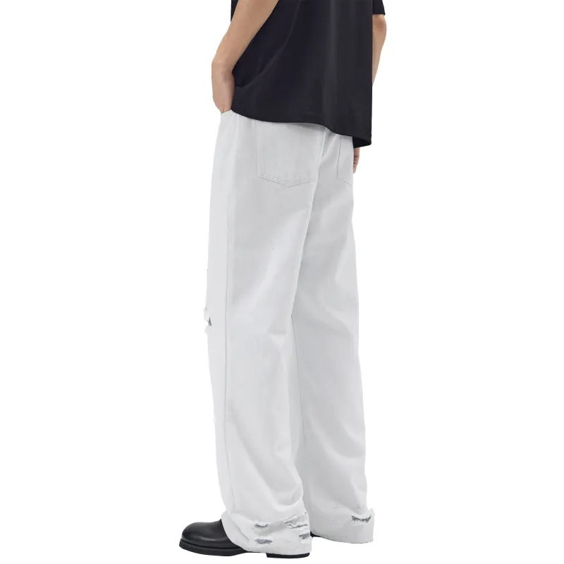 KM Jeans Unisex Blue Yarn White-1