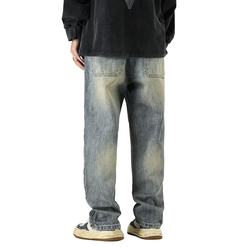 KM Jeans Unisex Retro Nostalgic Yellow Mud-3