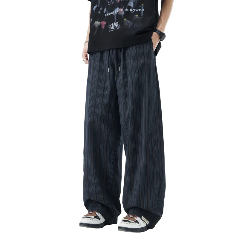 KM Casual Pants Unisex Black Blue-4