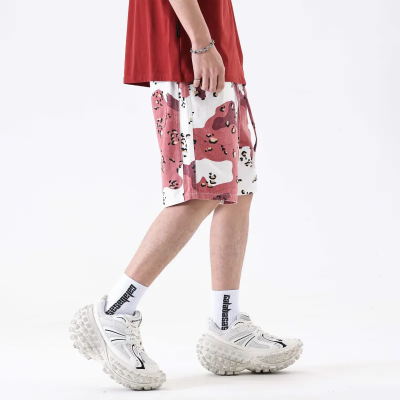 KM Casual Shorts Unisex Camouflage Pink-2