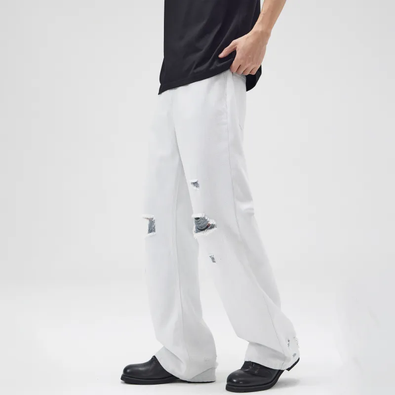 KM Jeans Unisex Blue Yarn White-2