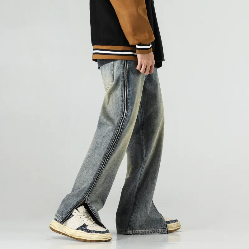 KM Jeans Unisex Retro Nostalgic Yellow Mud-5