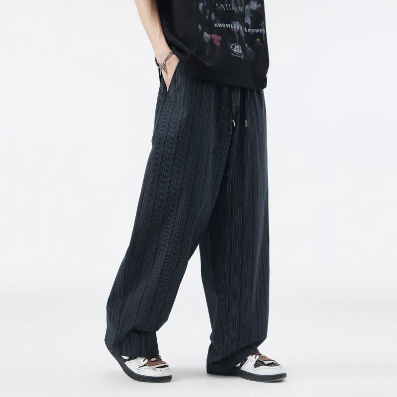 KM Casual Pants Unisex Black Blue-3