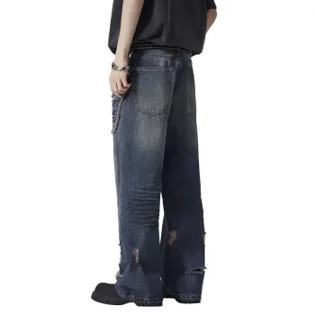 KM Jeans Unisex Black Dirty Blue
