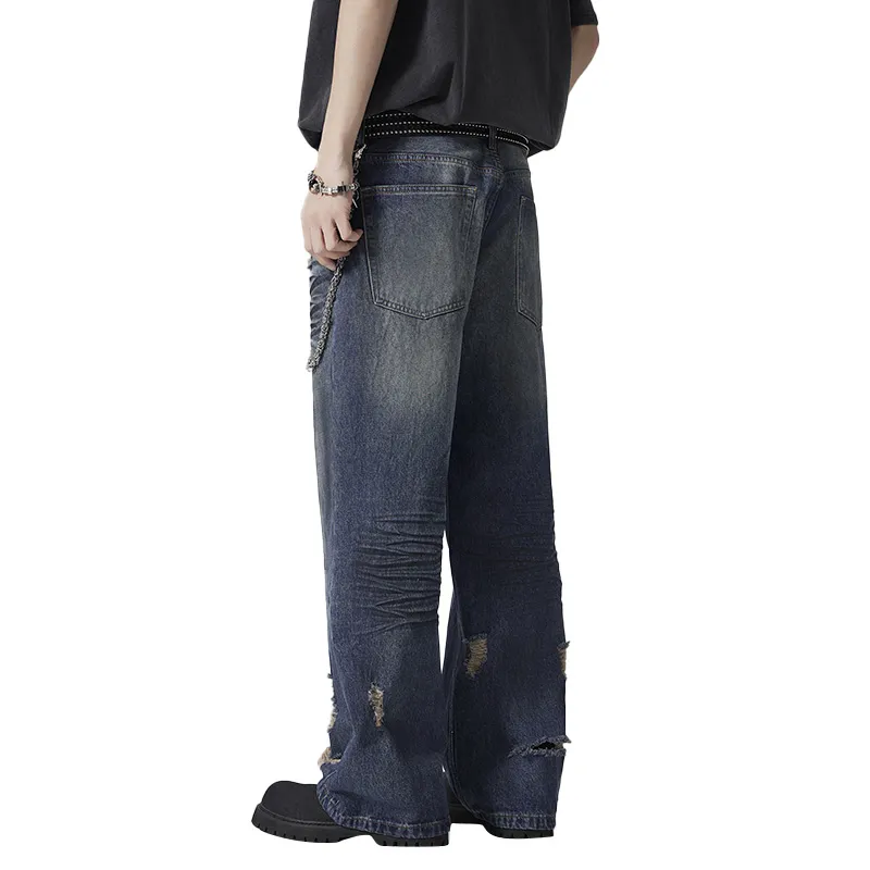 KM Jeans Unisex Black Dirty Blue-0