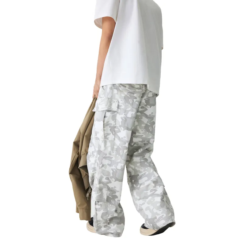 KM Cargo Pants Unisex Snow Camouflage-1