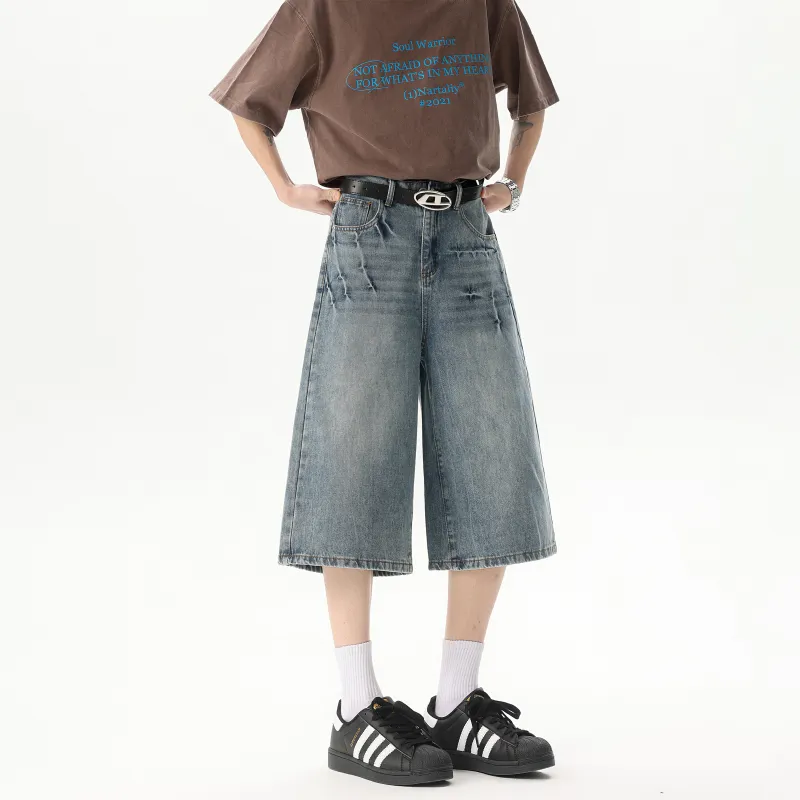 KM Denim Shorts Unisex Blue-5