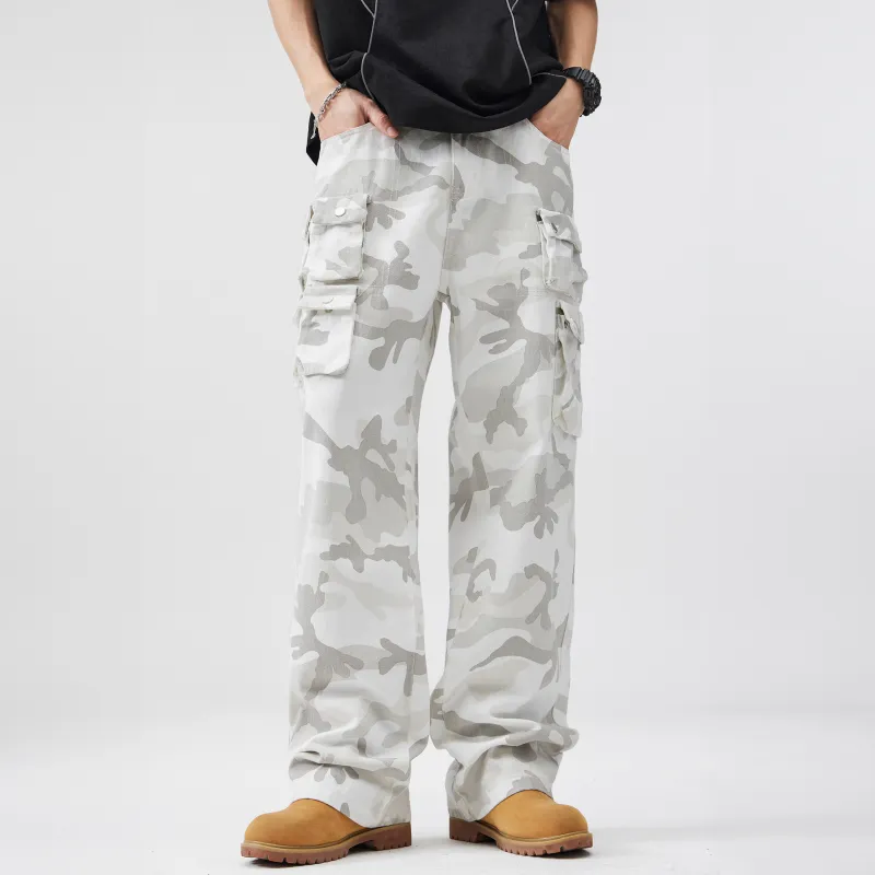 KM Cargo Pants Unisex Gray Camouflage-2