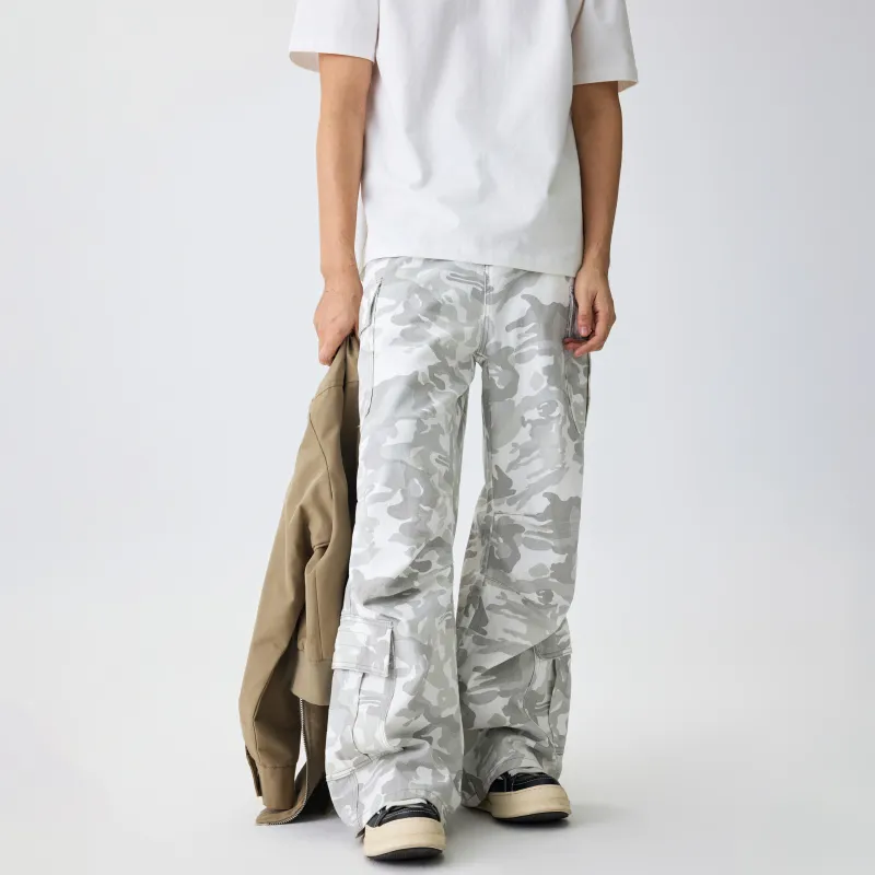 KM Cargo Pants Unisex Snow Camouflage-3