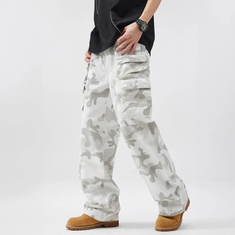 KM Cargo Pants Unisex Gray Camouflage-4