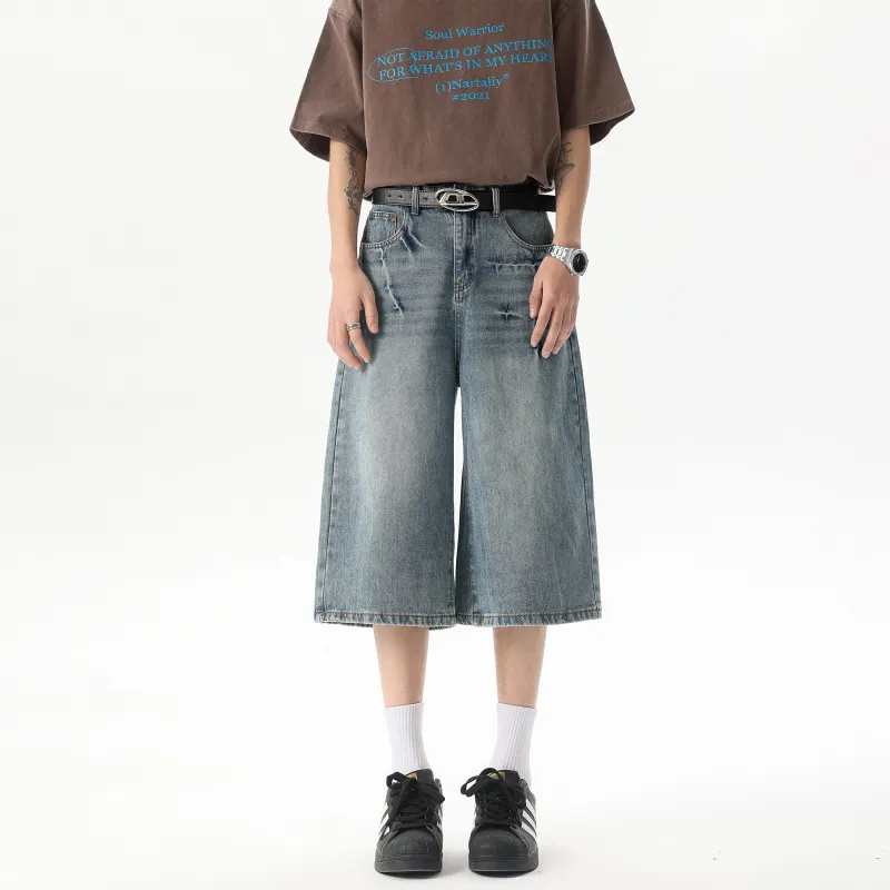 KM Denim Shorts Unisex Blue-1