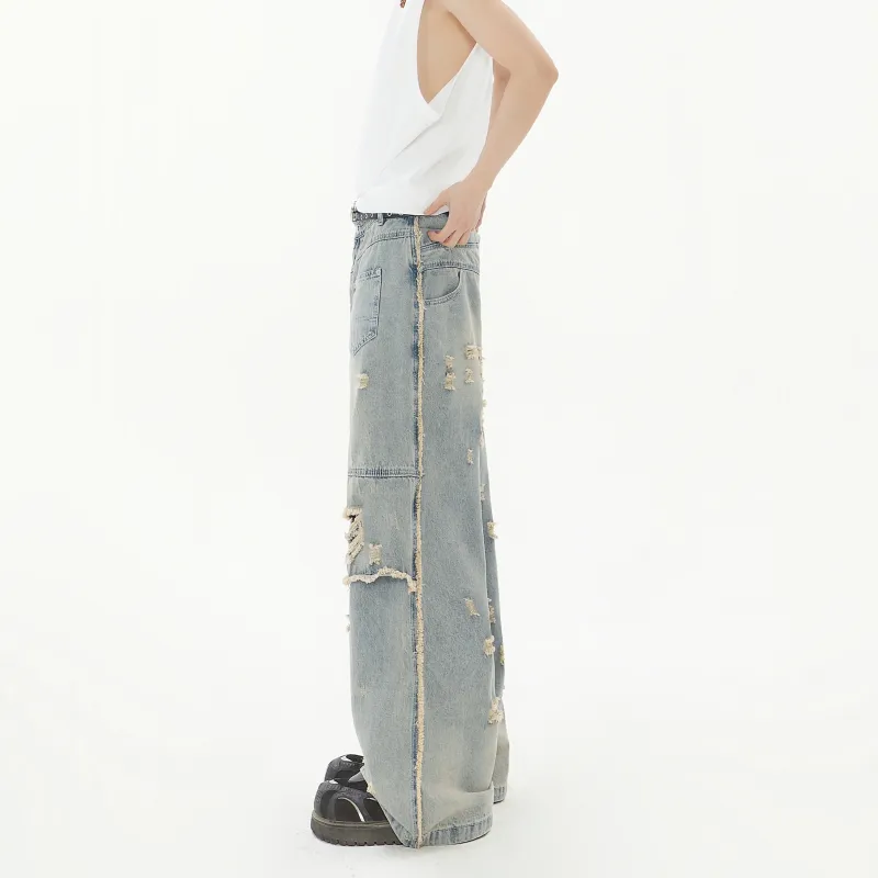 KM Jeans Unisex Distressed Color-3