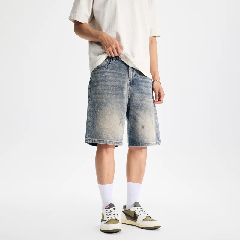 KM Denim Shorts Unisex Vintage Blue-4