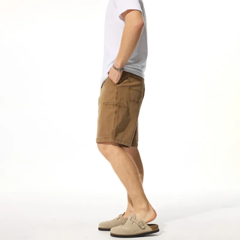 KM Denim Shorts Unisex Khaki-4