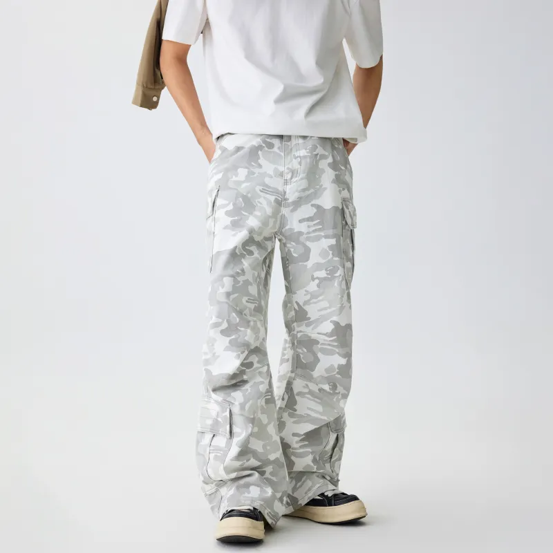 KM Cargo Pants Unisex Snow Camouflage-5