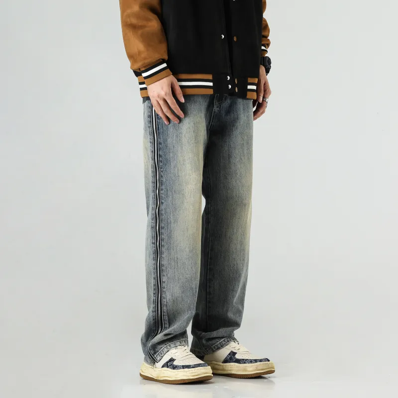 KM Jeans Unisex Retro Nostalgic Yellow Mud-4