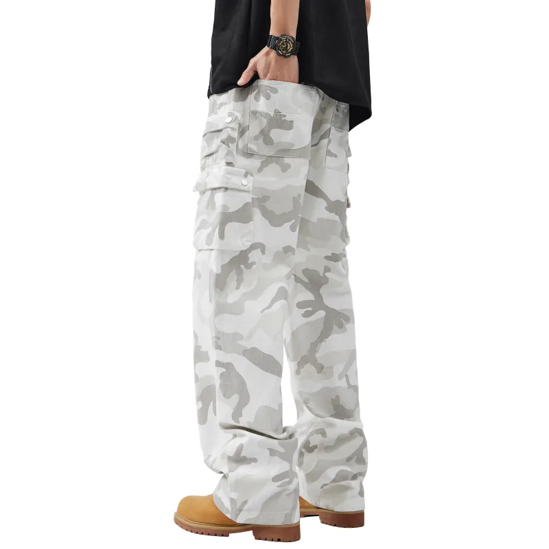 KM Cargo Pants Unisex Gray Camouflage-5