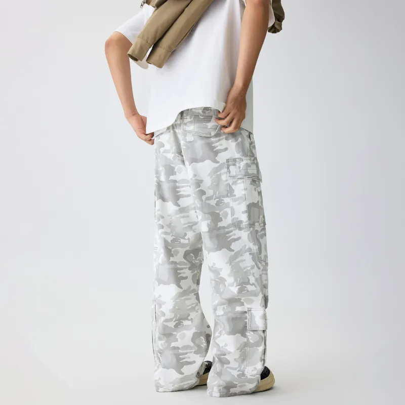 KM Cargo Pants Unisex Snow Camouflage-2