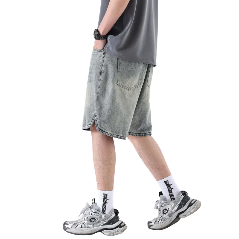 KM Denim Shorts Unisex Yellow Mud-5
