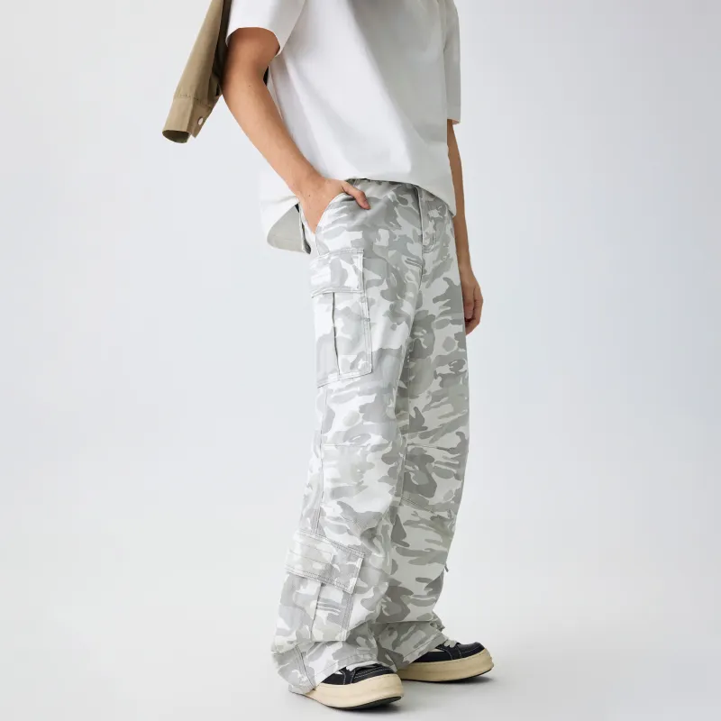 KM Cargo Pants Unisex Snow Camouflage-4