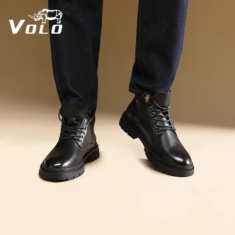 VOLO Work Boots Men Mid Top Black-15