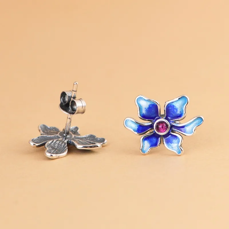 JINLUWANG S925 Silver Stud Earrings Women's-2