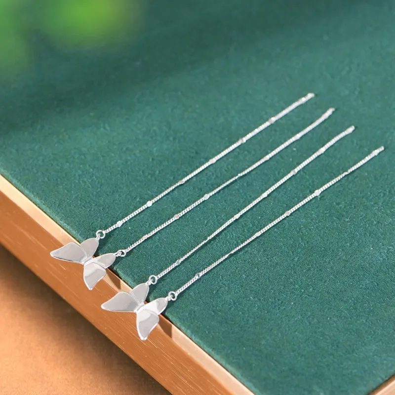 JINLUWANG S925 Silver Drop Earrings Unisex-3