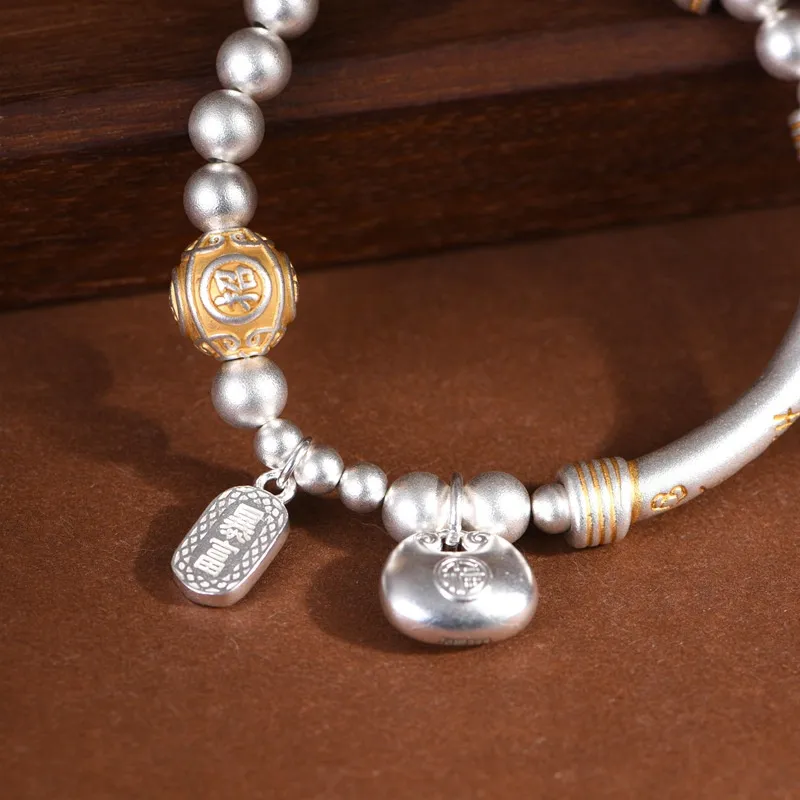 JINLUWANG 999 Fine Silver Bracelets Unisex-4