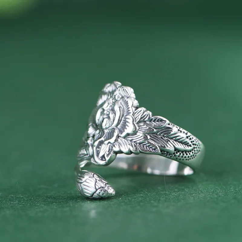 JINLUWANG 990 Silver Rings Women's-2