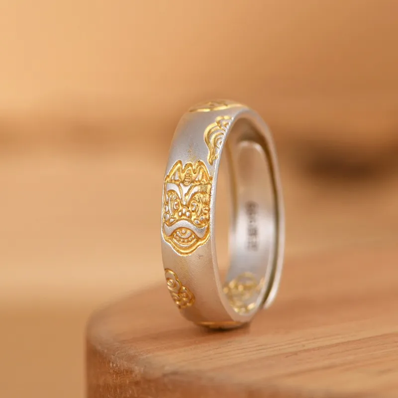 JINLUWANG 999 Fine Silver Rings Unisex-5