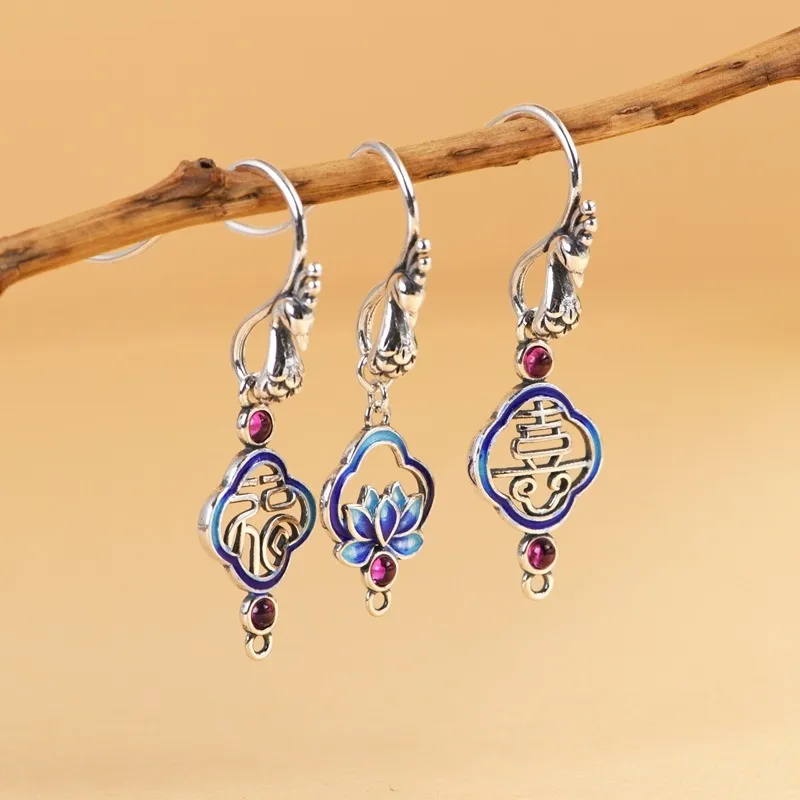 JINLUWANG S925 Silver Earrings Accessories Hoop Earrings Women's-4
