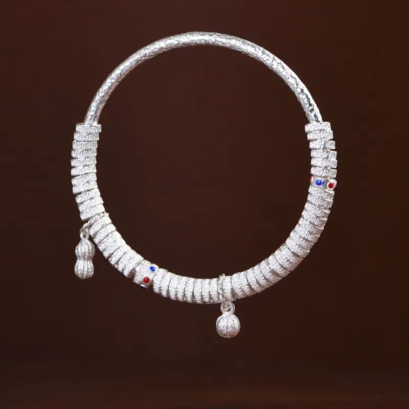 JINLUWANG 999 Fine Silver Sterling Silver Bracelets Women's-2
